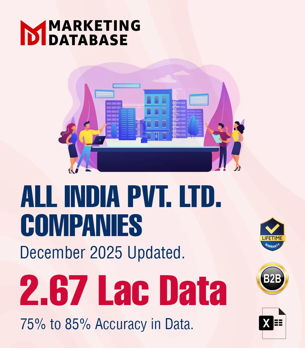 All India Pvt. Ltd. Companies Marketing Database All India 2.67 Lac Pvt. Ltd. Companies (All Types) Data - In Excel Format - Image 1