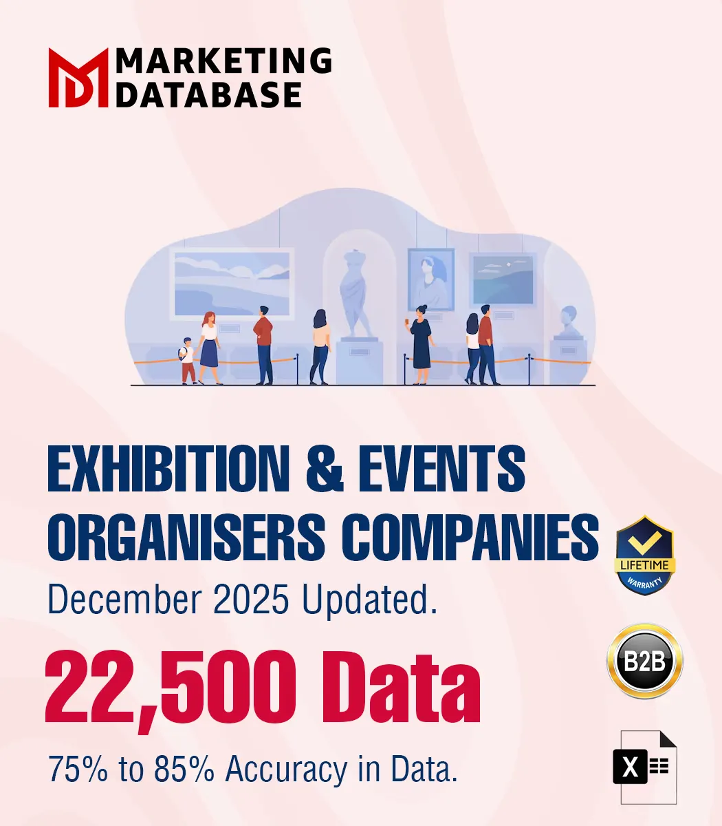 Exhibition & Events Marketing Database 22500 Companies - Exhibition & Events Organizers, Stall Fabricator & Design & Other Event Service Providers Data - In Excel Format - Image 1