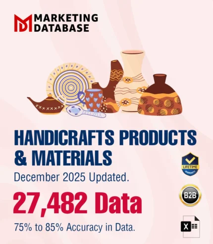 27,482 Companies - Handicrafts Products & Materials Data - In Excel Format